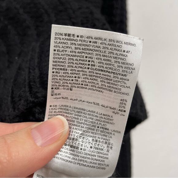 Banana Republic Black Merino Wool & Alpaca Blend Turtleneck Sweater Womens XS - Picture 4 of 8